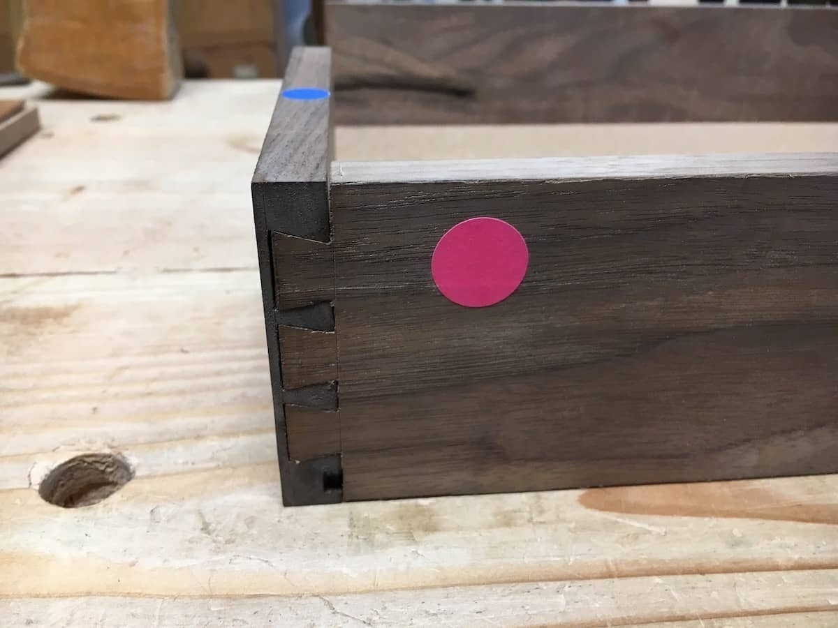 Rough half-blind dovetail fit together