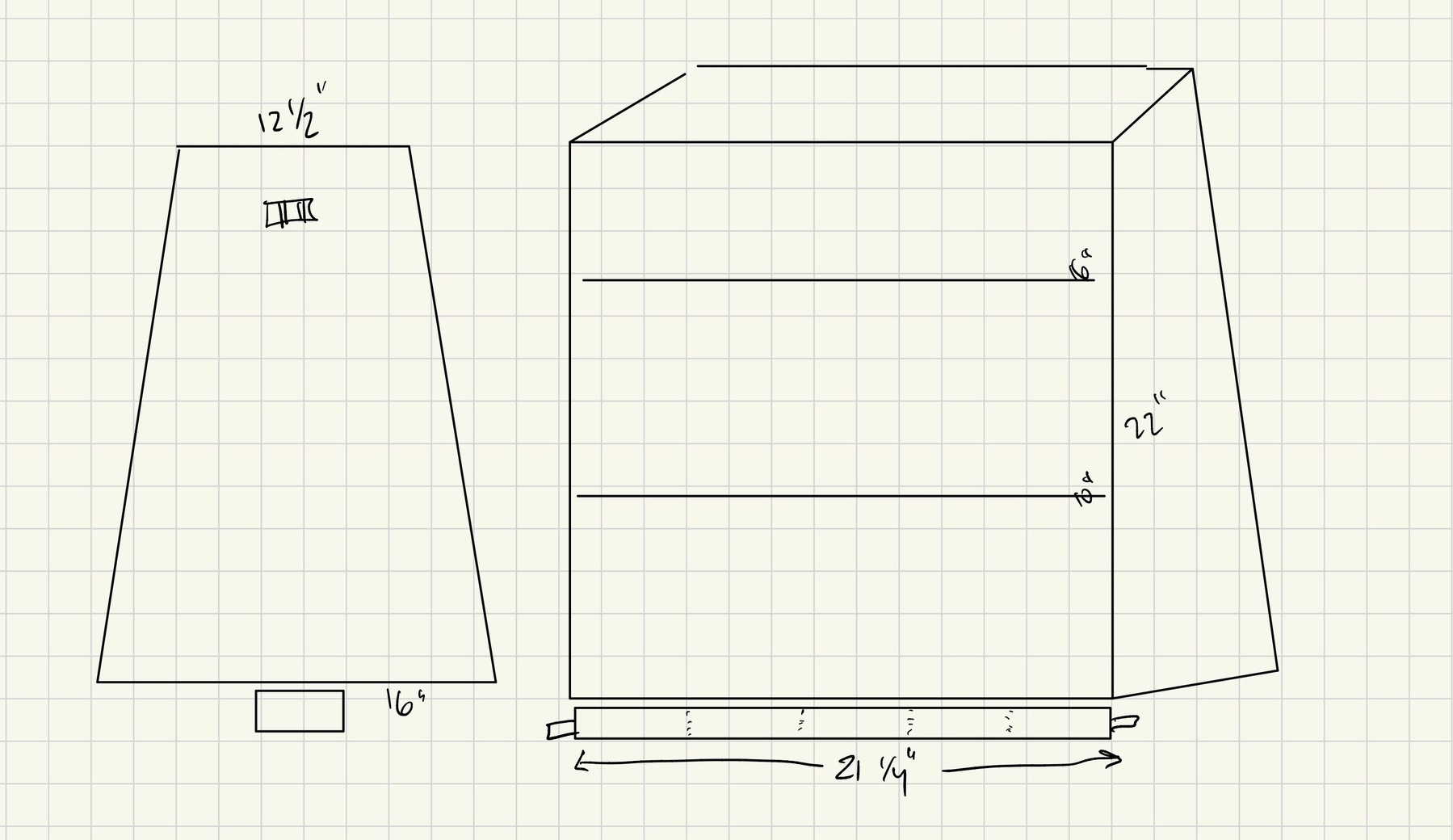 sketch of sewing machine table plan